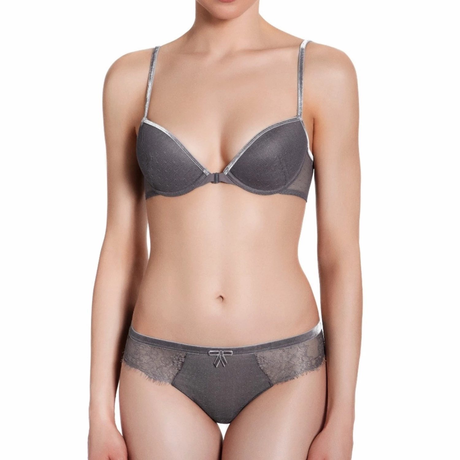 SIMONE PERELE Soutien-Gorge Push Up Velvet Gris Souris 2 SIMONE PERELE Soutien-Gorge Push Up Velvet Gris Souris – Image 2